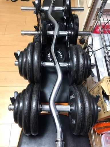 直接引き取り限定 ホームトレーニング用品 ダンベル EZバー等 入門セット