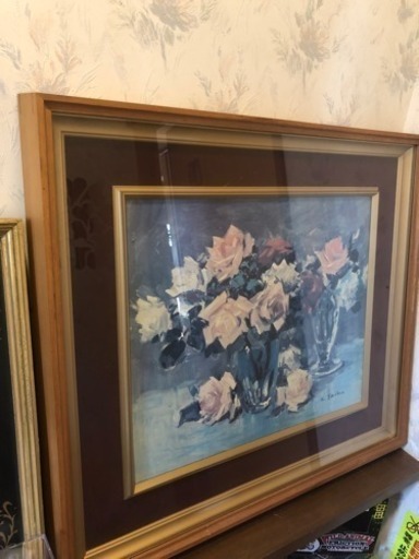 絵 （花瓶、花） 骨董