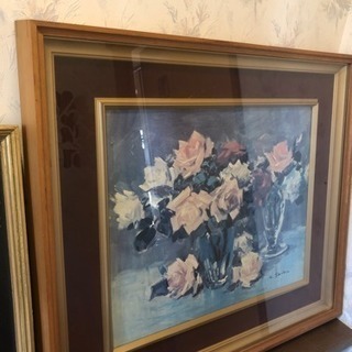 絵 （花瓶、花） 骨董