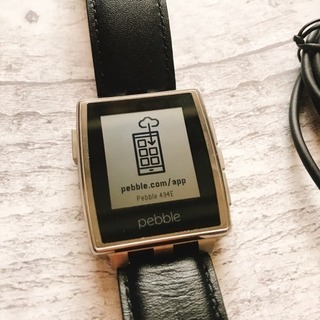 【美品】Pebble Steel(ペブルスチール)/スマートウォッチの画像