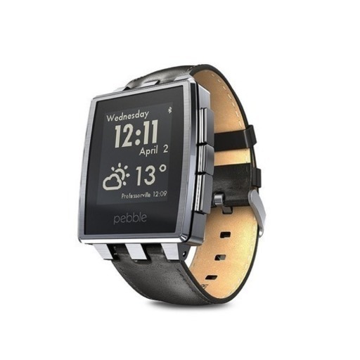 【美品】Pebble Steel(ペブルスチール)/スマートウォッチ