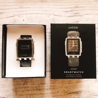 【美品】Pebble Steel(ペブルスチール)/スマートウォッチの画像