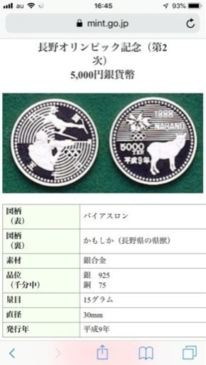 長野オリンピック 記念金貨