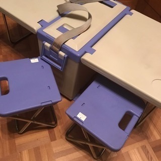 クーラーボックス テーブル　一台三役 イス レトロ　キャンプ 一つ三役 ビーチ アウトドアの画像