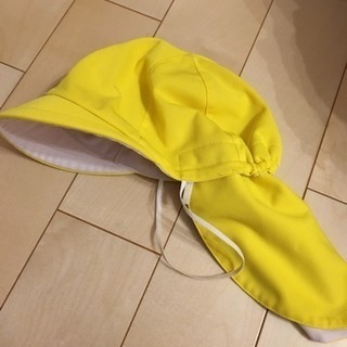 園帽子  黄色  日除け付き  