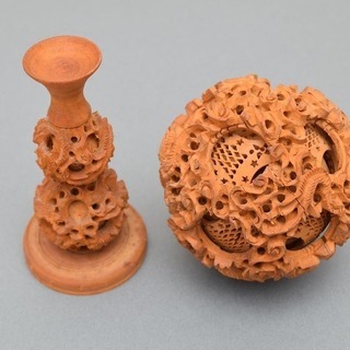 【あげます】中国の多層球　透かし彫り（木製） ＜手渡し希望＞