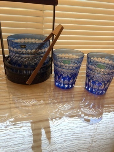 HOYA crystal グラスとアイスペールセット