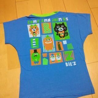 新品吸汗速乾天竺素材でかキャラ柄Ｔシャツ120青 ビッツ/Bit'z