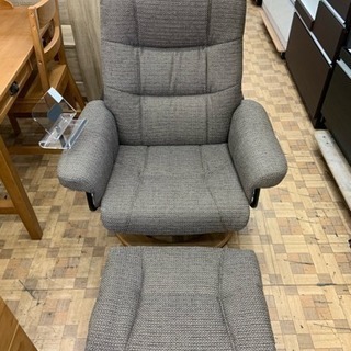 美品《ニトリ》パーソナルチェア +オットマン ダークブラウン           