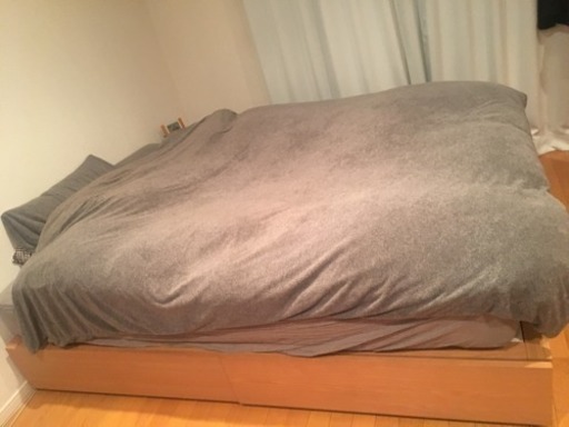 収納付き無印ダブルベッドセット