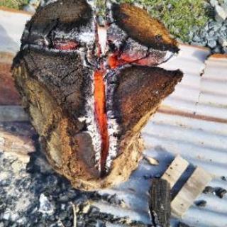 広葉樹コナラのスウェーデントーチ(スウェディッシュトーチ)。中、大サイズ。茨城県潮来市。の画像