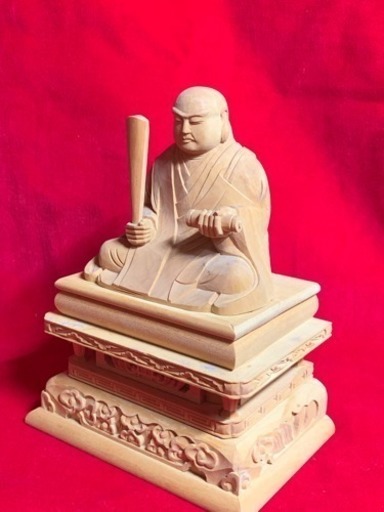 柘植 日蓮大聖人座像 手彫り 木彫り 特割価格   291g