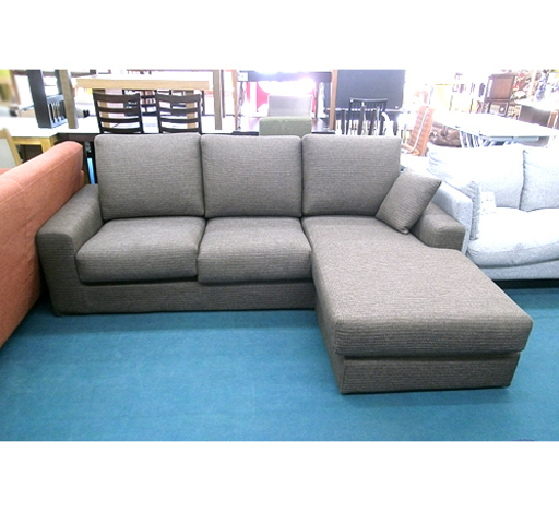 札幌【3人掛け布張りL字ソファ】幅214cm 左右組み換え可 シェーズロング カウチ ローバック ソファー 本郷通店