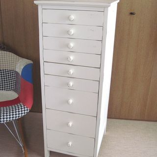 ベルメゾン購入*アンティーク風多段収納チェスト9段/ホワイト（引...