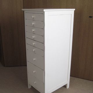 ベルメゾン購入*アンティーク風多段収納チェスト9段/ホワイト（引取りに来ていただける方）の画像