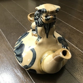 獅子一口カラカラ【新品未使用】（末吉窯壺屋焼：朝日陶器作）の画像