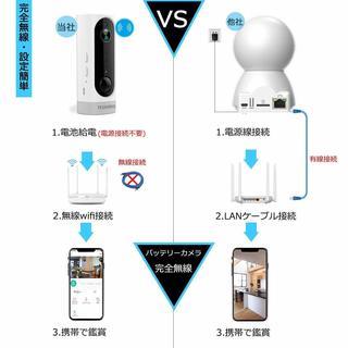ネットワークカメラ Wi-Fi バッテリーカメラ 130°超広角 の画像