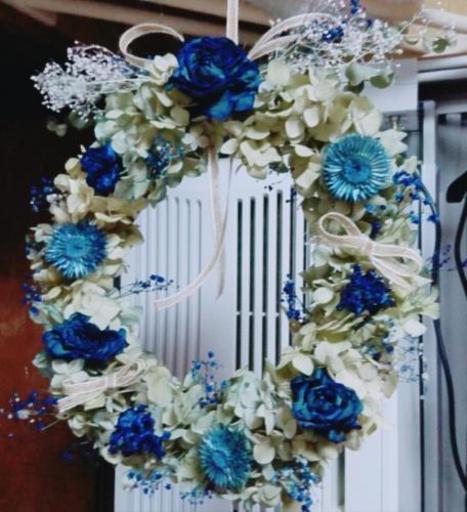 [お値下げ]紫陽花リース(ブルー)