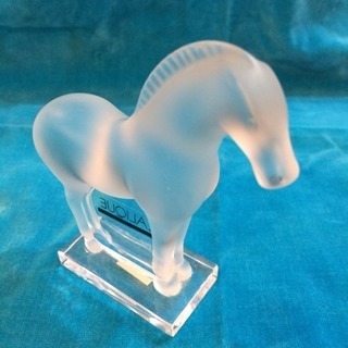 ラリック LALIQUE クリスタル置物 お馬さんの画像