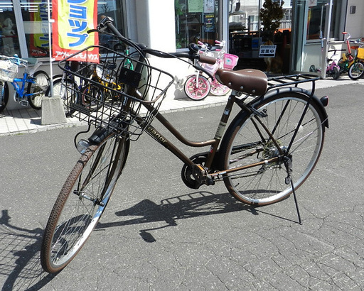 27インチ シティサイクル 6段変速 ブラウン あさひサイクル【ASAHI eleanor】サイクルベースあさひ エリノア ☆ PayPay(ペイペイ)決済可能 ☆ 札幌市 北区 屯田