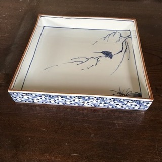 たち吉特選 [青嵐]  角大皿  新品