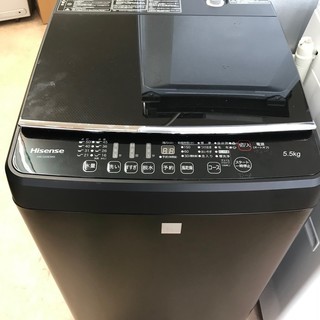 ２０１８年製！！　新同品！　５．５キロ洗濯機　２３，０００円　希少ブラックモデル(⌒∇⌒)