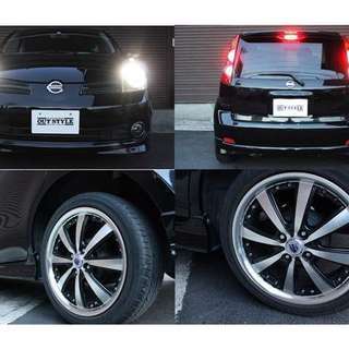 日産 ノート1.5 15E　純正キセノンランプ　社外アルミホイール （ブラック）の画像