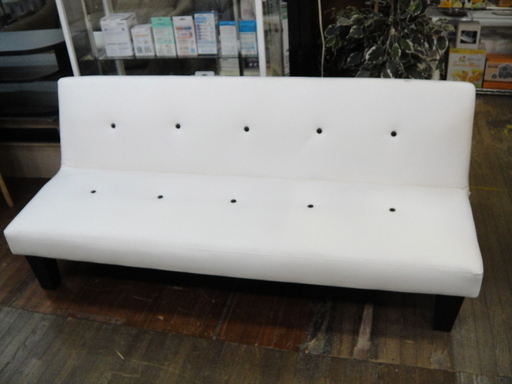 ソファベッド　フェイクレザー　合成皮革　コンパクトサイズ