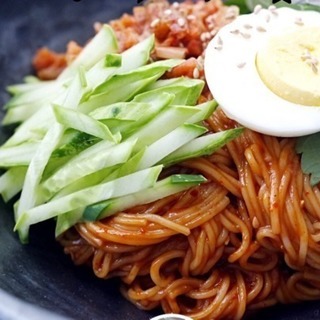 6月1日韓国料理交流会、ビビン麺、カムジャジョン(じゃがいもチヂミ)