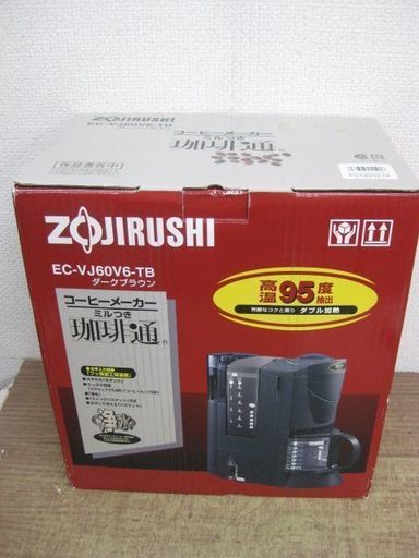 未使用 ZOJIRUSHI 象印 コーヒーメーカー ミルつき EC-VJ60V6 ドリップ式 0.81L