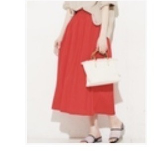 値下  新品 natural couture 赤 レッド ロング フレア スカート の画像