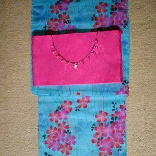 ★浴衣（水色)3点セット（新品未使用）＋『おまけ』★お値下げ致しました‼の画像