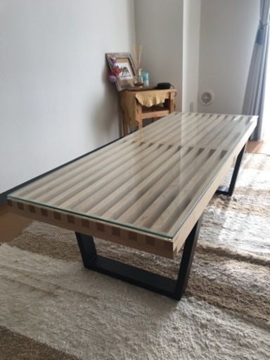 ガラス台付き コーヒーテーブル Low Table with glass top