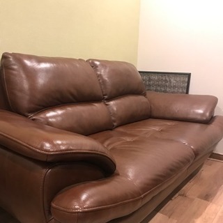 定価14万円 総革2シーターソファの画像