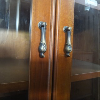 H1040cm×W700cm アンティーク 大きな 古い 木製ガラスショーケース 飾り棚キャビネットの画像