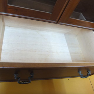 H1040cm×W700cm アンティーク 大きな 古い 木製ガラスショーケース 飾り棚キャビネットの画像