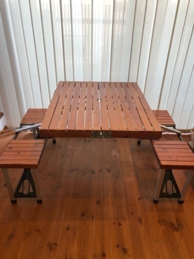 キャプテンスタッグ  シダーウッド ピクニックテーブル ダークブラウン