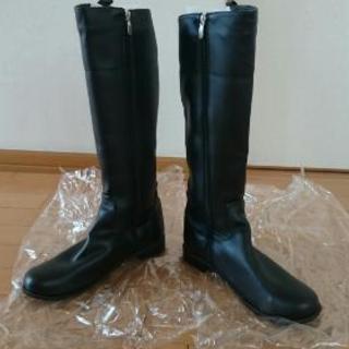 ロングブーツ 黒 合皮