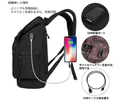 新品・未開封 メンズ レディース兼用 リュック バックパック ビジネス カジュアル 通勤 通学 旅行などに USBポート付き