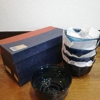 【キャンセル待ちのみ】ガラス製(?) 藍色小鉢5客(７客)セットの画像