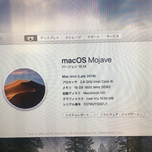 Mac mini (2014) メモリ16GB 《AppleCare加入済》