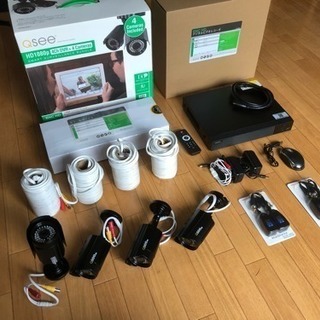 監視カメラ4台とHDDレコーダセットの画像