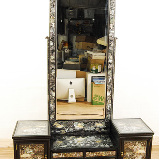 9209 鏡台 螺鈿細工 螺鈿 漆塗り 韓国伝統細工鏡台 ドレッサー 高さ