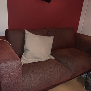 ソファー 3人掛け 渋いエンジ色 あげます