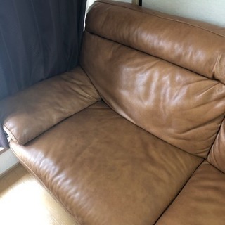 ニトリ 3人掛けレザーソファの画像