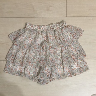 花柄 フリル パンツスカート