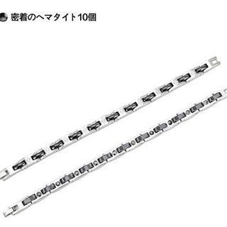 新品・未使用 ゲルマニウム 99.99% ブレスレット シルバー チタン ステンレス メンズ 疲労回復 肩こりの画像