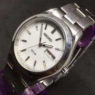 SEIKO セイコー メンズクォーツ ソーラー 腕時計 白文字盤  2011年 12月製造