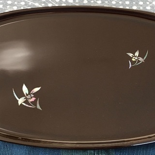 新品 小判盆 天然木 菖蒲 48.5×25cm 富山県 楕円形