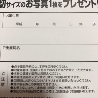 スタジオマリオ 無料券の画像